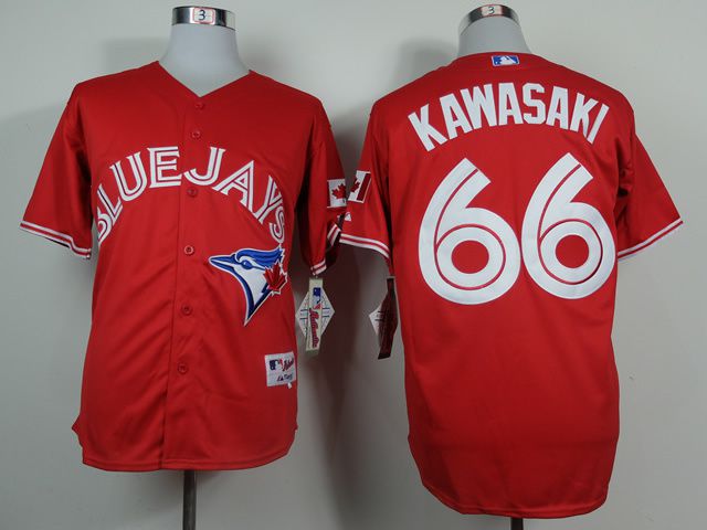 Men Toronto Blue Jays 66 Kawasaki Red MLB Jerseys
